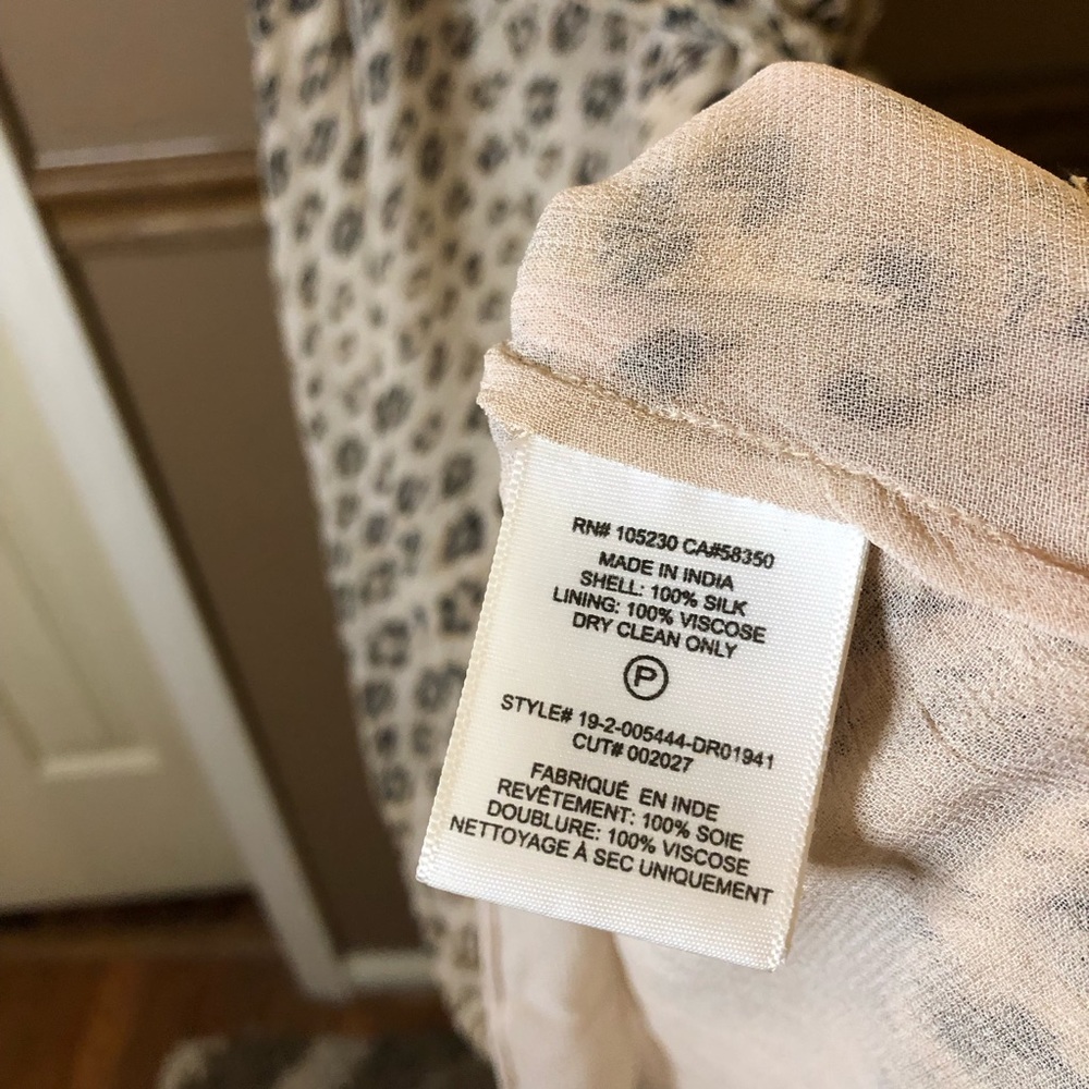 Joie Corrin Silk Leopard Animal Print Tie Waist‎ Midi Dress Tan Size Small - Picture 5 of 6